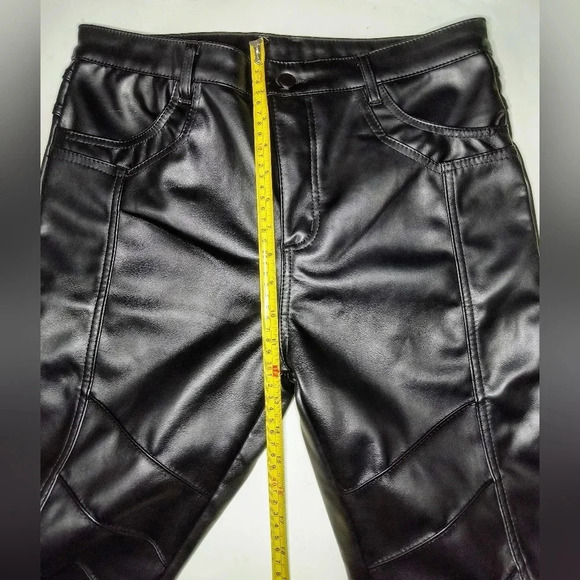 Women's Faux Leather Black Bikercore Goth Emo Sexy Pants, 32 - Picture 5 of 9